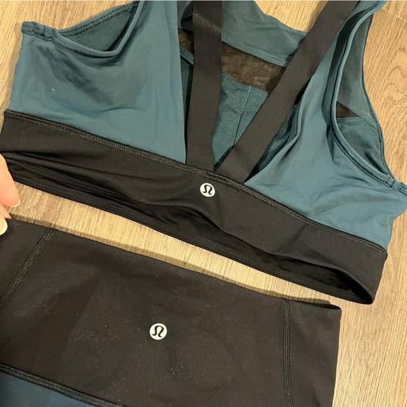 Lululemon set bra (8) leggings run the day ready set go tight (6) in submarine - Picture 5 of 8